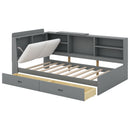 Platform Bed With Storage Headboard, Shelves And 2 Drawers by HouseOfZazla
