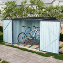 Outdoor Steel Storage Shed For Bicycle With Slope Roof And 4 Bike Tracks - Black by HouseOfZazla