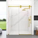 Frameless Single Sliding Shower Door With Clear Tempered Glass by HouseOfZazla
