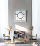 Antique Style Decorative Square Wall Mirror With Mirrored Frame, Wall Decor For Living Room Entryway, Console Lean Against Wall - Silver by HouseOfZazla