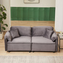 79" Velvet Sofa, Upholstered Recliner Sofa with Pillows, Living Room Sofa Chair Furniture, Home Office Use