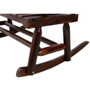 Rustic Outdoor Wood Rocking Bench Double Rocking Chair For 2 Persons With Curved Seat, Porch Rocker - Brown by HouseOfZazla