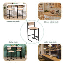 Bar Stools Paper Rope Weave Dining Chairs With Back Hand Weave Stools For Kichen Island, Bar & Counter (Set of 2) by HouseOfZazla