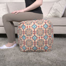 Amelia - Handcrafted Fabric Pouf, Rustic Elegance - Multicolored by HouseOfZazla