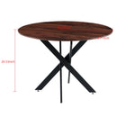 Mid-Century Dining Table For 4 - 6 People With Round Table Top, Pedestal Dining Table, End Table Leisure Coffee Table, Cross Leg by HouseOfZazla