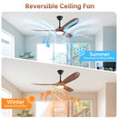 Smart Ceiling Fan With Lights, 3 Blades, Reversible Quiet DC Motor For Indoor by Unique Piece Furniture