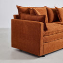 Modular L-Shaped Sectional Sofa with Ottoman, Chenille Fabric Sofa Couch, Comfy Upholstered Furniture for Living Room, Apartment, Studio, Office