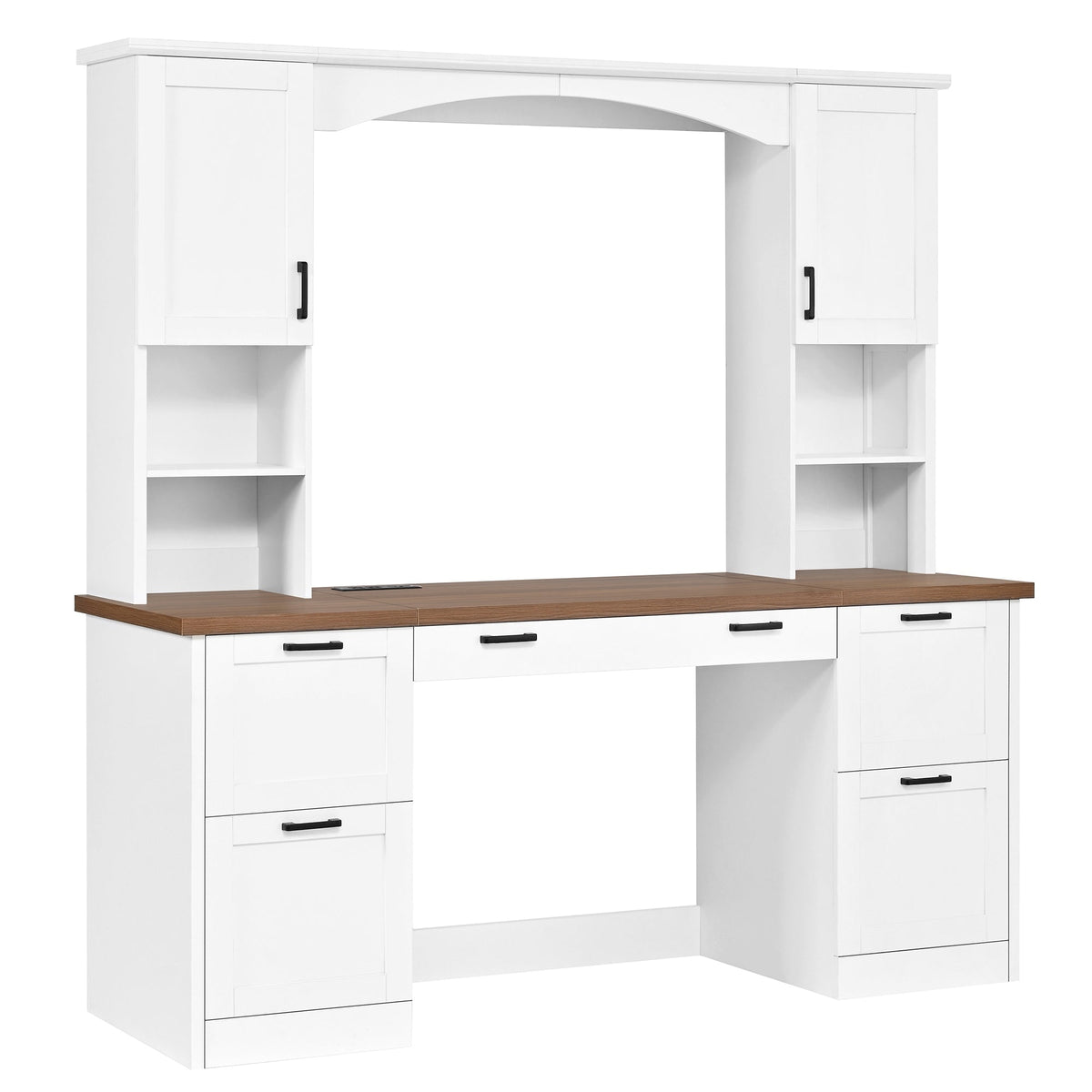 ON-Trend Farmhouse Arched Computer Desk with Hutch, photo 9 of 10