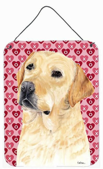 Labrador Yellow Hearts Love and Valentine's Day Wall or Door Hanging Prints