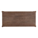 Rustic Brown Wood Coffee Table with Turned Spiral Legs and Lower Shelf by HouseOfZazla