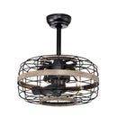 18" Farmhouse Ceiling Fans Light - Caged Ceiling Fan with Remote Control (3-Speeds Adjustable), Wood Rustic Enclosed Reversible Ceiling Fans for Bedroom, Living Room, Kitchen.