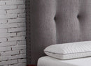 Bridgevine Home - Queen Size Tufted Upholstered Headboard With Nailhead Trim - Gray by HouseOfZazla