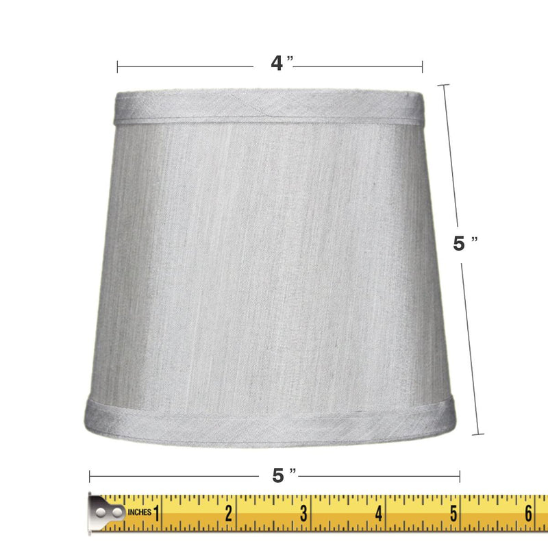 6"W x 5"H Set of 6 Gray Drum Chandelier Clip-On Lampshade