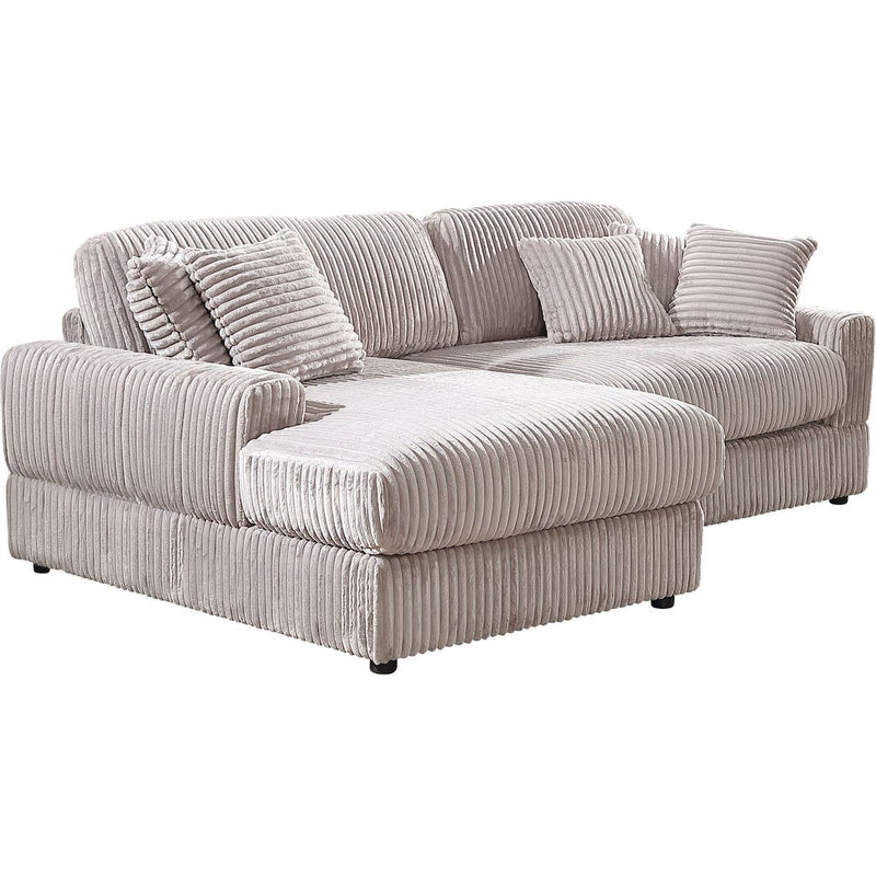 Modern CorduroyCorner sofa Sleeper Sofa Couch With Comfy Deep Seat& 6 Pillows