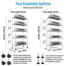 2 Pack 5 Tier Shelf Wire Shelving Unit, NSF Heavy Duty Wire Shelf Metal Large Storage Shelves Height Adjustable Utility for Garage Kitchen Office Commercial Shelving Steel Layer Shelf - Chrome