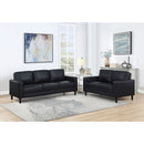 Ruth - 2 Piece Track Arm Sofa Set With Cushions - Black by HouseOfZazla