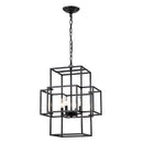 4 Light Metal Lantern Tiered Pendant Hanging Light Fixtures, Industrial Farmhouse Adjustable Height Chandeliers For Dining Room Hallway Foyer Entryway (E12 Bulbs Not Included) by Unique Piece Furniture