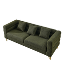 81Inch Oversized 3 Seater Sectional Sofa, Living Room Comfort Fabric Sectional Sofa - Deep Seating Sectional Sofa, Soft Sitting with 3 Pillows for Living Room, Bedroom, Office Green teddy