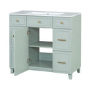Bathroom Vanity With Ceramic Sink, Soft Close Doors, Adjustable Shelves by HouseOfZazla