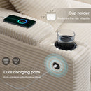 Convertible L Shaped Sectional Corner Couch With Armrest Storage Cup Holders USB Charger, Irregular Corner Oversized Comfy Modular Sofa by Unique Piece Furniture