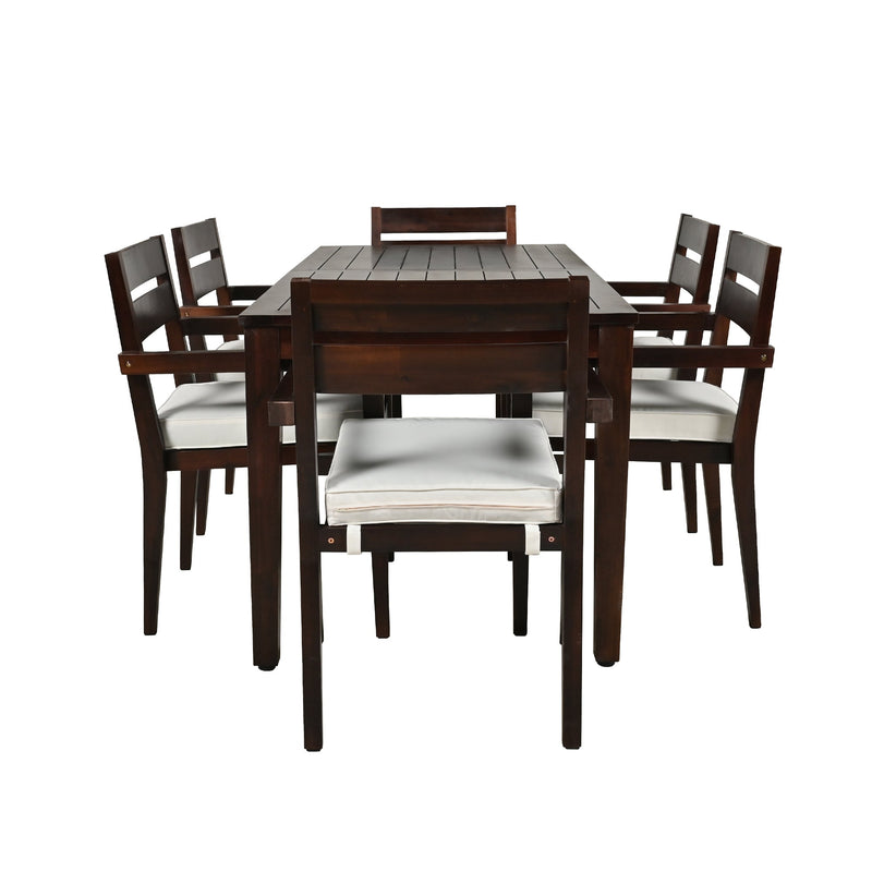 Acacia Wood Outdoor Dining Table And Chairs Suitable For Patio, Balcony Or Backyard