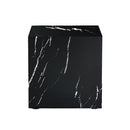 Luxurious Marble Texture Coffee Table Cube Design Elegant Living Room Accent - Black by HouseOfZazla
