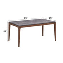 Bevis - Engineered Stone Top Dining Table - Walnut