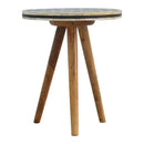 Inlay Bone Tripod Stool - Beige / White by Unique Piece Furniture