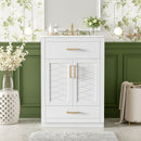 Modern Bathroom Vanity With Integrated Ceramic Sink, 2 Door Cabinet With Tip-Out Drawer by Unique Piece Furniture