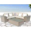 Outdoor Wicker Sectional With Weather Resistant Cushions And Table by Unique Piece Furniture