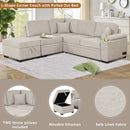 Sleeper Sofa Bed, 2 In 1 Pull Out Sofa Bed L Shape Couch With Storage Ottoman For Living Room, Bedroom Couch And Small Apartment by Unique Piece Furniture