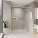 Double Sliding Shower Door, Semi-Frameless Bypass Bathroom Sliding Door With 1/4" (6 Mm) Tempered Glass For Walk-In Shower by HouseOfZazla