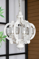 Farmhouse Chandelier, 6 Light Wood Chandelier Pendant Light Fixture With Adjustable Chain For Dining Room Living Room Entryway, Bulb Not Included by HouseOfZazla