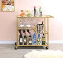 Adamsen Serving Cart, Champagne & Mirror