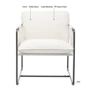2 Sets 1 Case, Upholstered hanging armchair with arm pocket metal frame, crushed foamcushions and skin-friendly braid for living room and bedroom. White color
