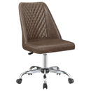 Adjustable Office Chair With Diamond Tufted Backrest Base - Brown by HouseOfZazla