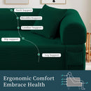 Spring Sofa with High-Quality Fabric in Green