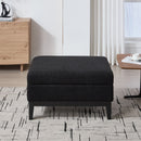Upholstered Storage Ottoman With Reversible Lid Coffee Table With Rubberwood Legs