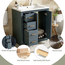 Ceramic Sink Combo, Freestanding Vanity Set With 3 Drawers & Soft Closing Doors by HouseOfZazla