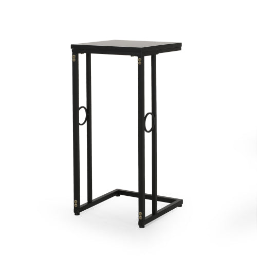 Essex Set of 2 Modern Black Metal End Tables, photo 9 of 10