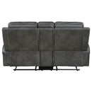 Raelynn Upholstered Track Arm Motion Loveseat Grey