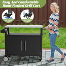Outdoor Grill Cart With Storage, Rolling Bar Cart With Hooks And Spice Rack Stainless Steel by HouseOfZazla