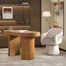 Jesse - Single Drawer Fluted Oval Console Desk - Honey Brown by Unique Piece Furniture