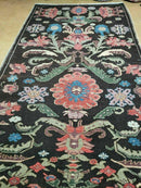 4' 5" X 16' 1" Antique Karabagh Caucasian Rug Handmade Wool Carpet Organic Dye