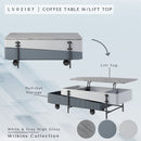 Wilkins High Gloss Coffee Table with Lift Top - Gray / White