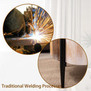Rustic Manufactured Wood Flower-Shaped Coffee Table with Metal Legs
