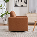 Modern Upholstered Square Swivel Accent Chair With 360 Degree Rotation