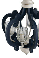 Wood Chandelier 6 Light Farmhouse Pendant Lighting Wood Hanging Light Fixture For Kitchen Living Dining Room, Bulb Not Included - Cream by HouseOfZazla