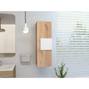Medicine Single Door Cabinet, Three Shelves - Light Oak / White by Unique Piece Furniture