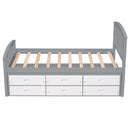 Platform Storage Bed Solid Wood Bed With 6 Drawers by HouseOfZazla